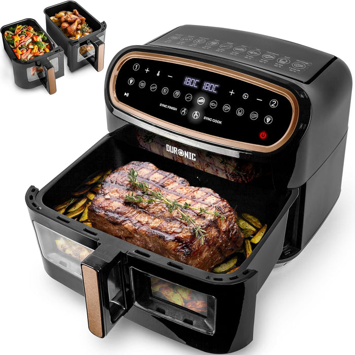 Duronic large drawer air fryer with food