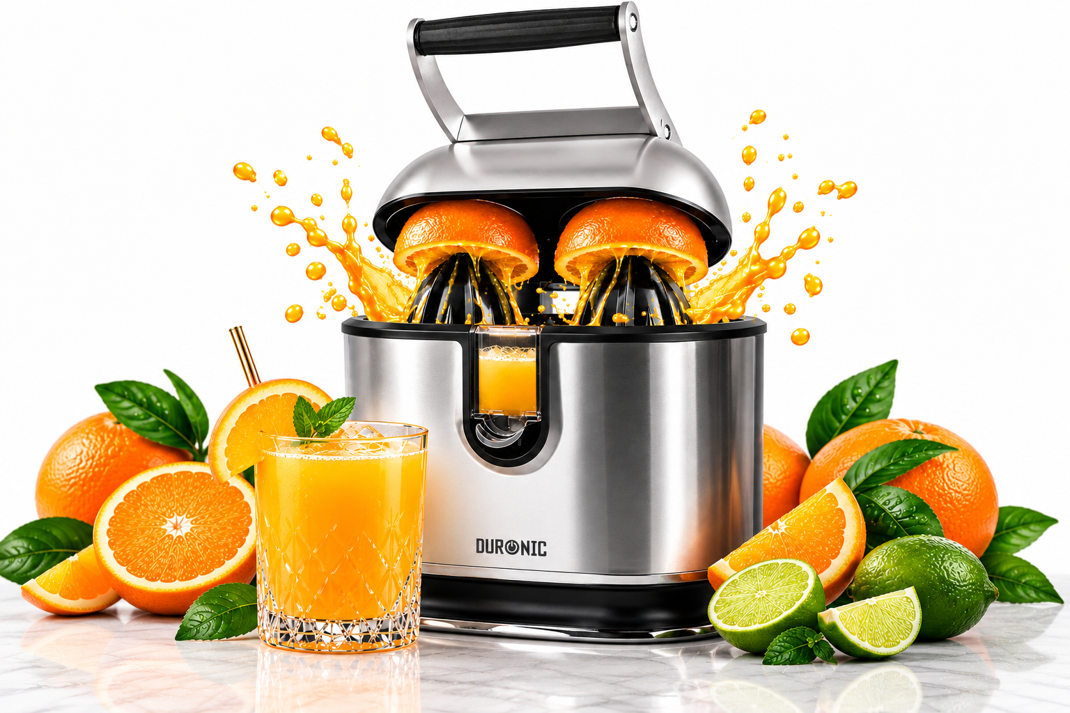 Duronic JE812 electric citrus juicer in use