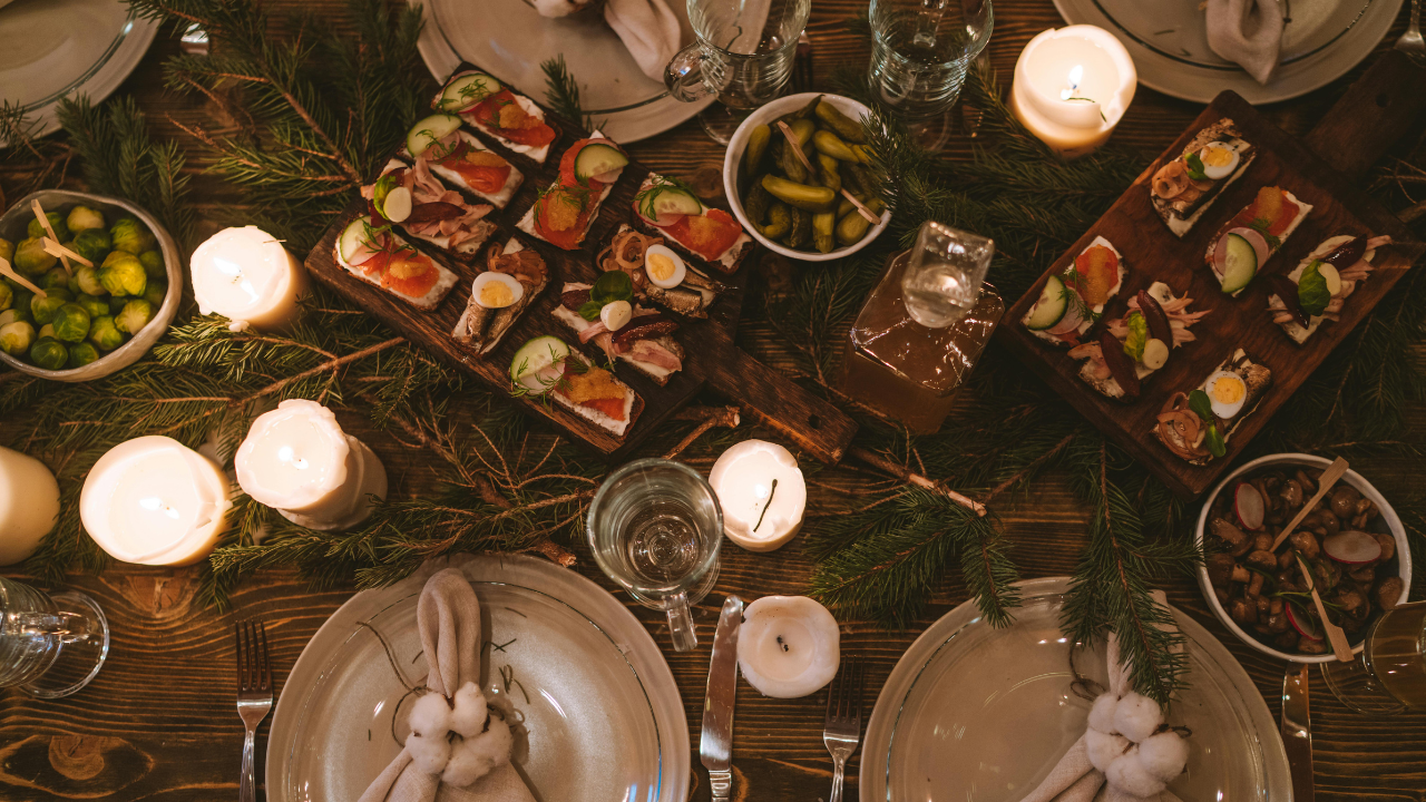 Christmas Snack Appetiser Spread on Table
