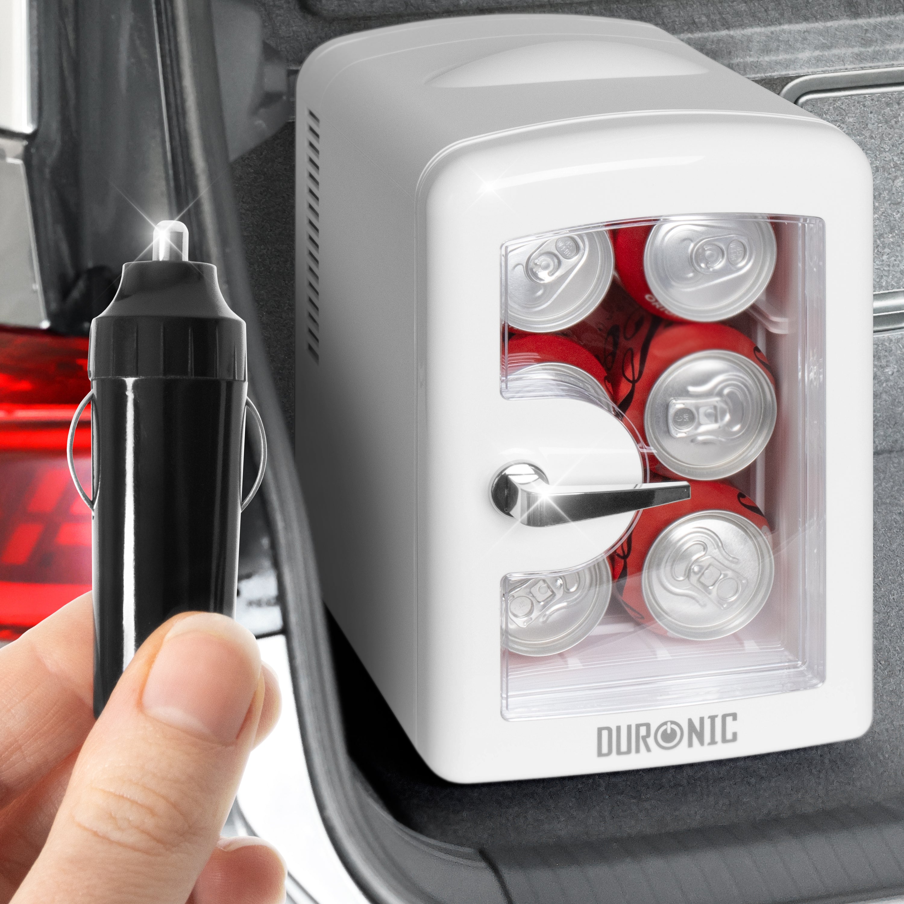 Duronic MFW4 WE Mini Fridge Warmer 4L Personal Refrigerator 6 Can Portable Drinks Cooler and Food Warmer, Skincare Fridge for Face Masks, AC/DC Small Fridges for Bedroom Home Office Car White
