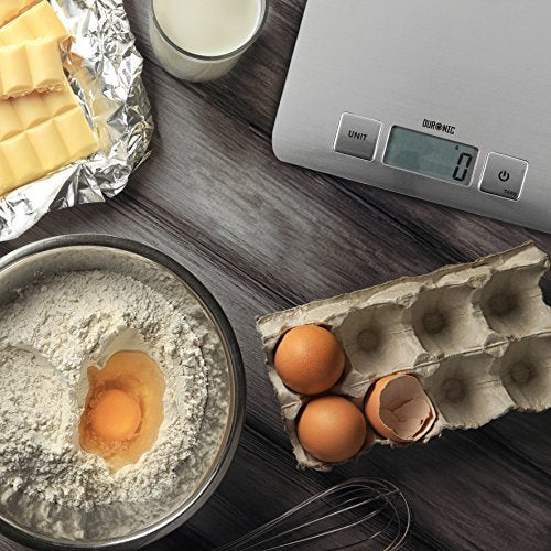 Duronic Digital Kitchen Scales KS1009 Electronic Kitchen Scale Weighing Measuring Baking Scale for Office School Cooking Baking Postal Pet Food Measurement Baker Weight Scale, with Tare LCD Display