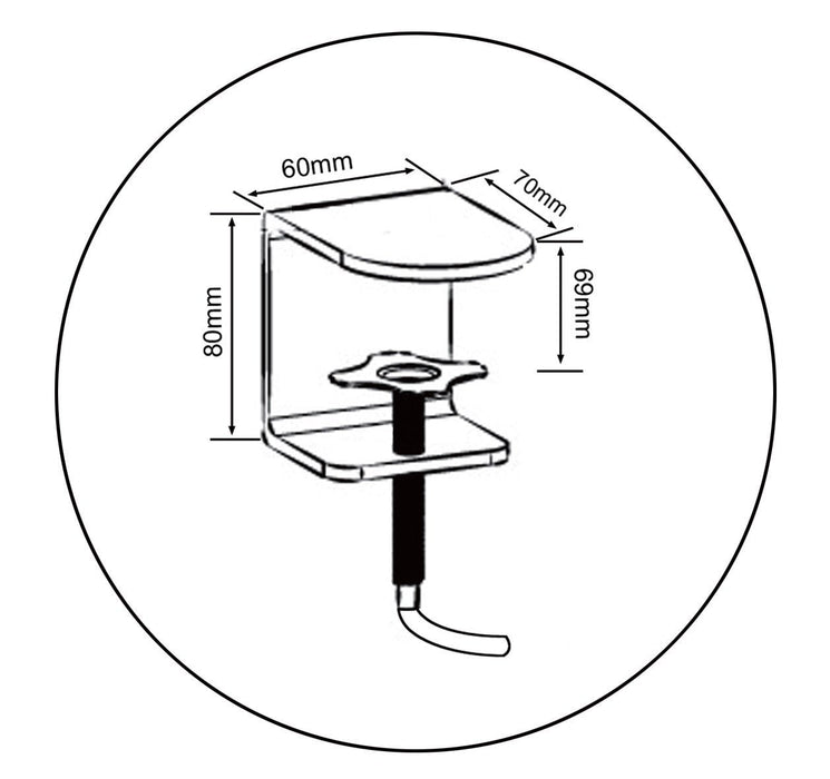 Duronic DM15 DM25 DM35 80cm Pole BLACK | Duronic Monitor Desk Mount Arm Compatible | Black | Steel | Extra Long | 800mm Length | 32mm Diameter | Clamp Included