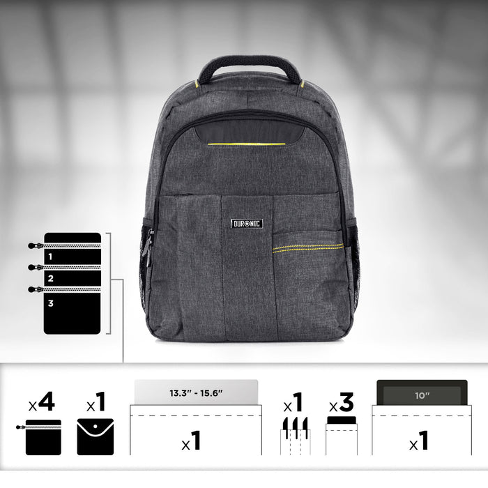 Duronic Travel Laptop Backpack, Lightweight Laptop Bag 15.6” Work Bag, School Rucksack, Backpack for Computer, business, school, Children, Ladies, Gym, Water Resistant, Gift for Women for men LB13