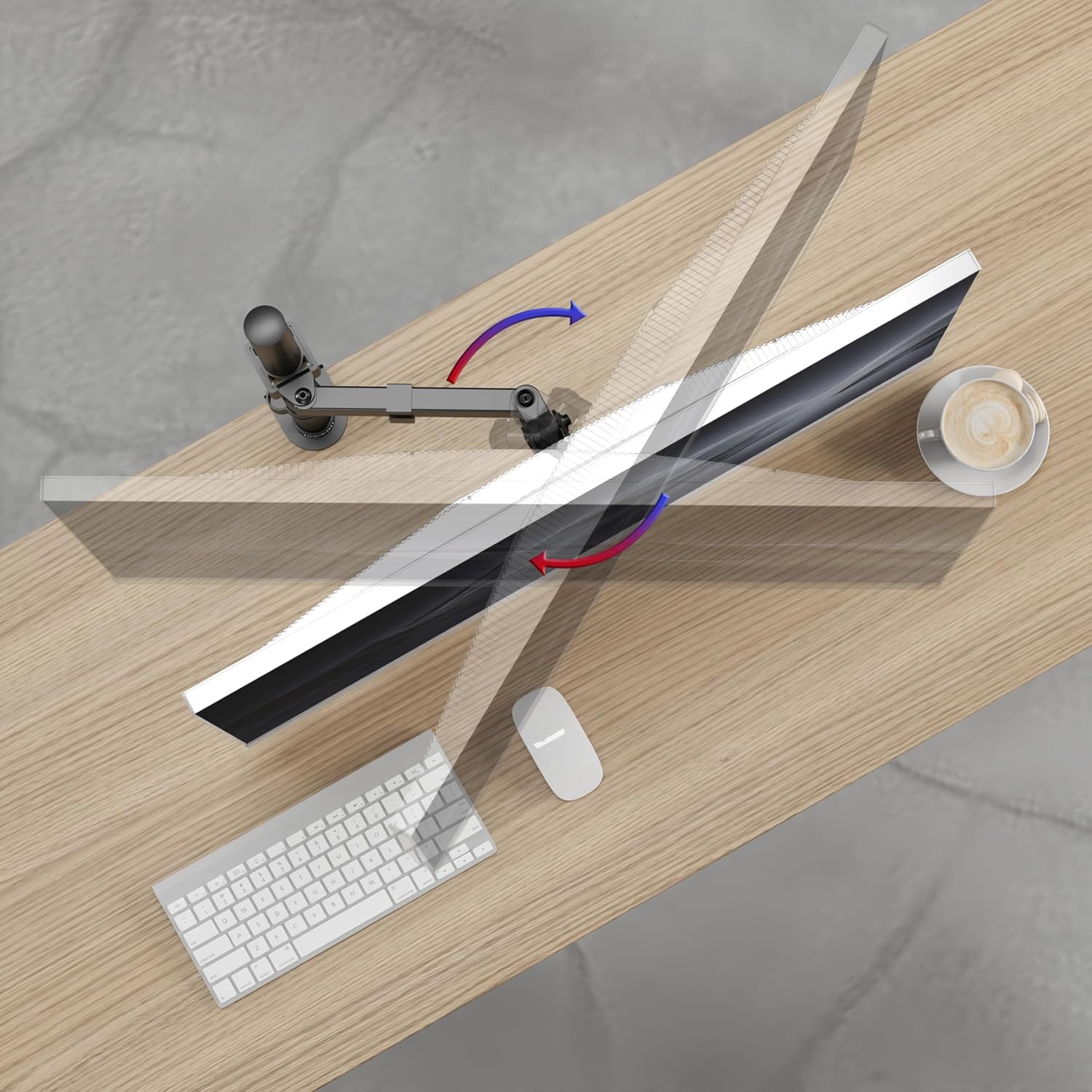 Duronic Single Monitor Arm DM151X2 Height Adjustable Monitor Stand Riser Clamp for 13”-32” PC screens Monitor Desk Mounts with VESA 75/100 Monitor Mount with 8kg capacity Monitor Stand for Desk Gaming