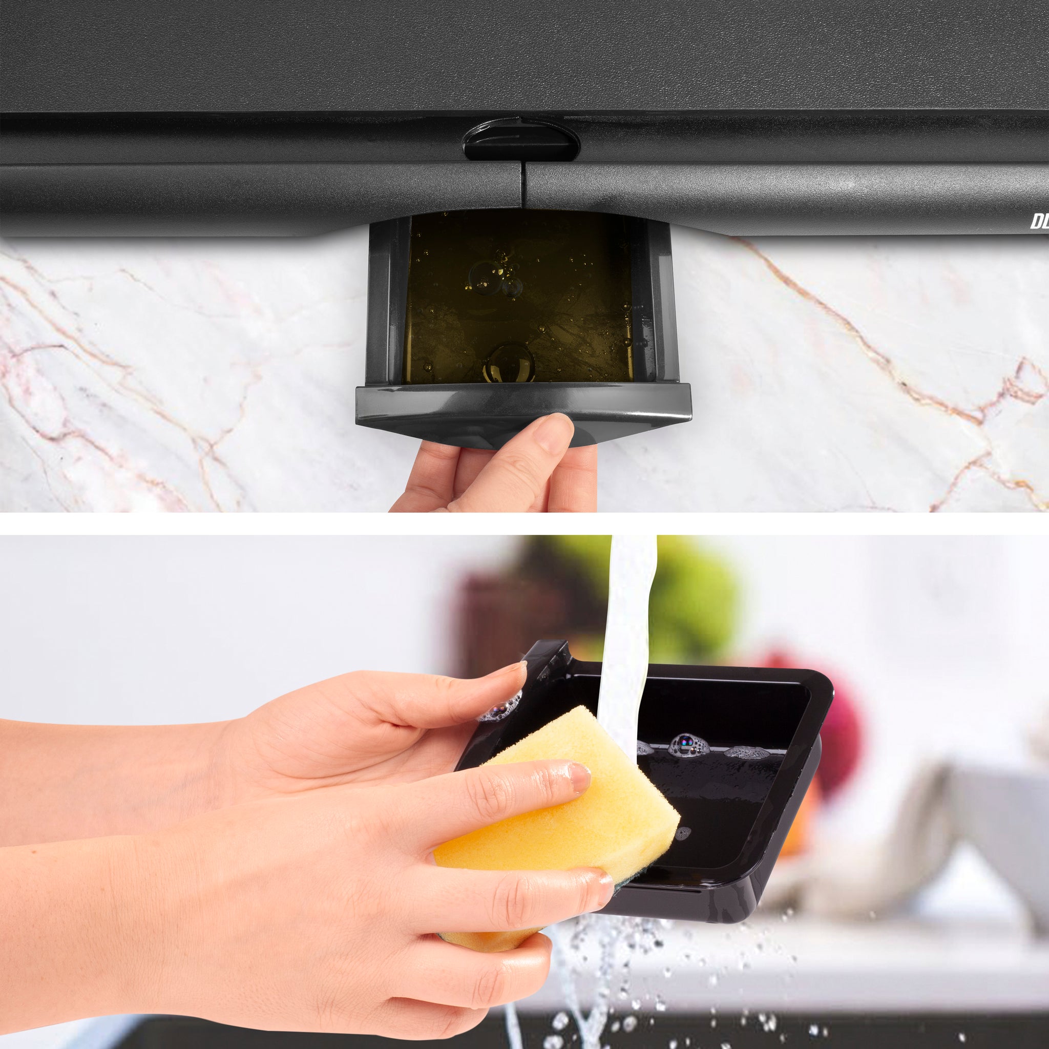 Duronic GP20 teppanyaki grill with removable oil tray for easy cleaning