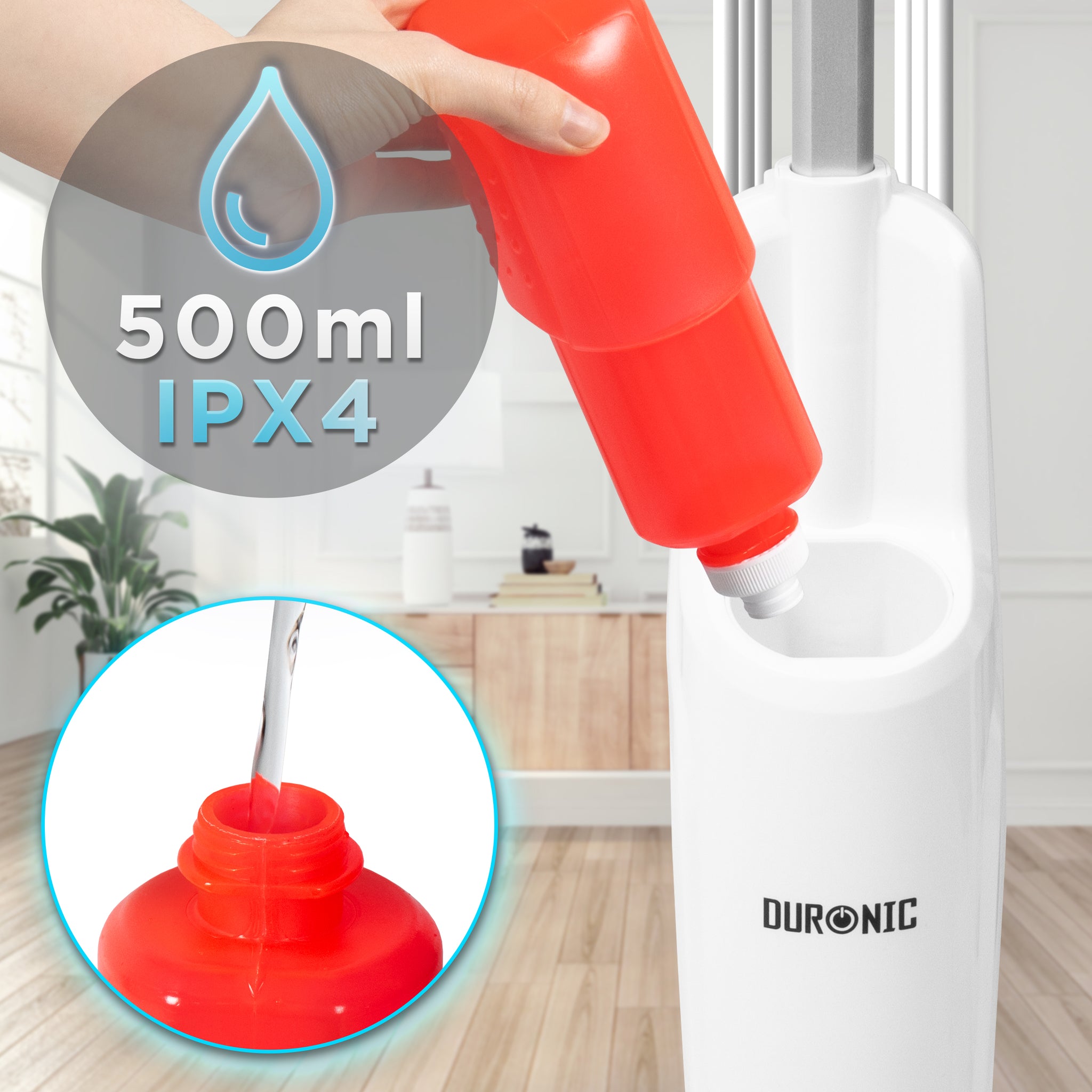 Duronic STM15 WE Steam Mops refills the 500ml water tank