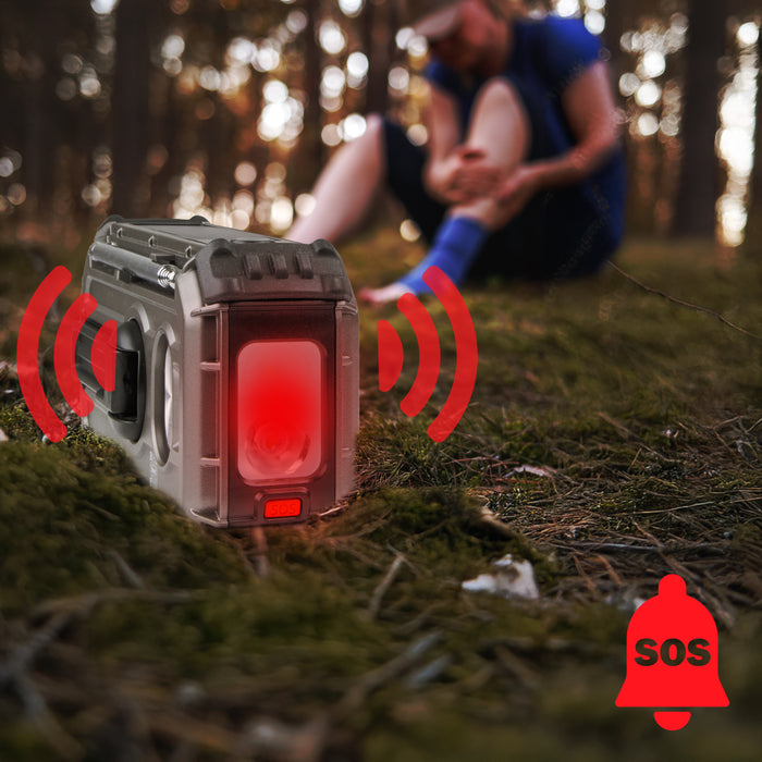 Duronic Portable DAB Radio SDAB1 Bluetooth DAB+ Radios Hand Crank Battery Radio Solar Radio 4-Way Rechargeable Emergency Flashlight Digital FM Radios with SOS Alarm for Camping Hiking Outdoor