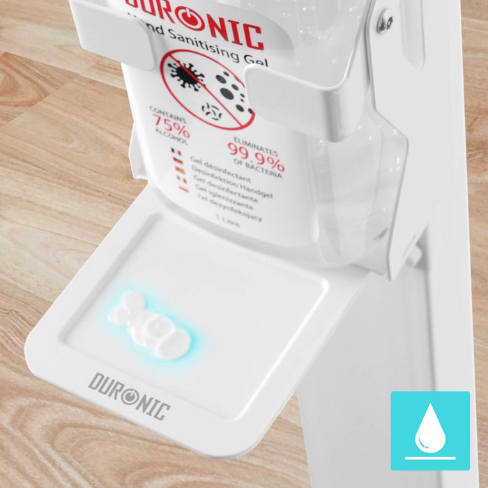 Duronic Hand Gel Floor Standing Dispenser STF-S1L | Freestanding Sanitiser Holder with Drip Tray | Holds Duronic S1000ML 1 Litre Pump Bottle | Stand Has Secure Locking Feature to Prevent Theft