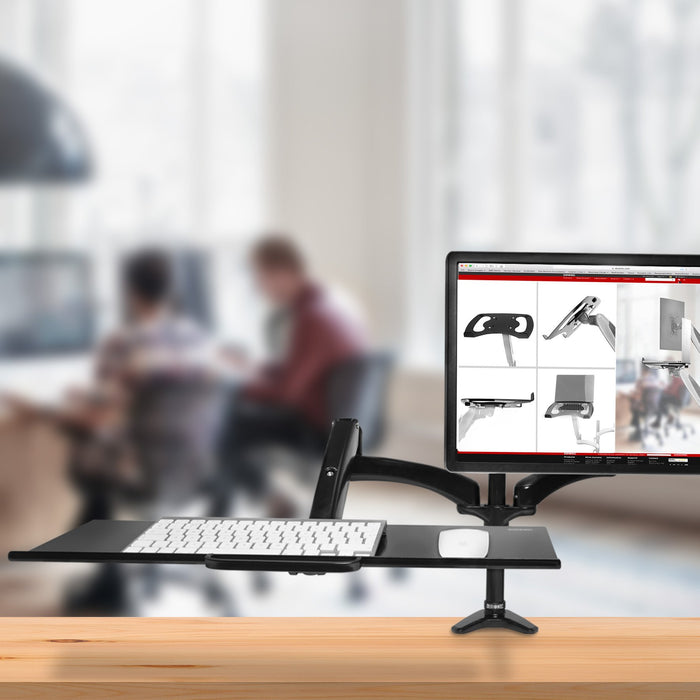 Duronic Keyboard Platform DM0K1 Desk with Keyboard Tray for Home Office Work Ergonomic Workstation Desk Extender for Keyboards Improved Posture