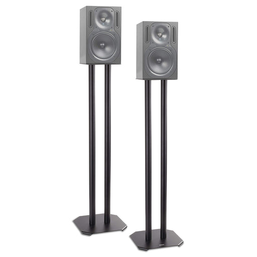 Duronic SPS1022-60 speaker stand for speakers on floor or table with spikes, pads