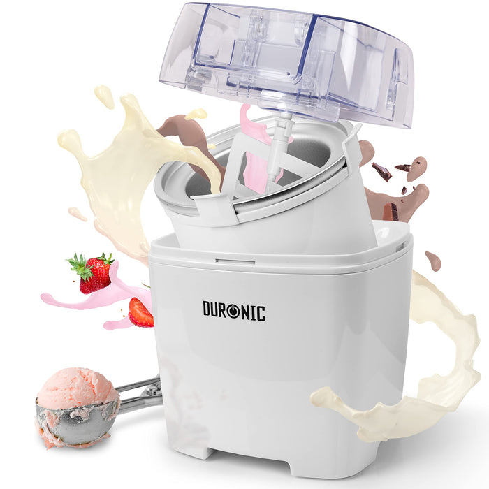 Duronic Ice Cream Maker IM540 Machine, Gelato, Sorbet, Frozen Yoghurt, Soft-Serve Dessert, 1.5L Bowl to Freeze for 8 Hours, Electric Churning, Compact Portable Design, Make Homemade Delicious Creamy Ice Cream in 30 Minutes with your Kids!