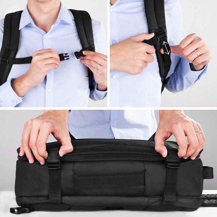 Duronic Laptop Backpack LB26 Cabin Bag Max Cabin Size Case Water Resistant Rucksack Internal Padded Laptop MacBook Sleeve Business Work Rucksack Bag