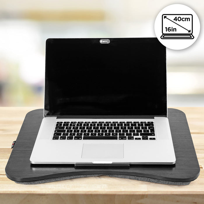 Duronic Laptop Tray with Cushion DML432 Ergonomic Lap Desk Cushioned Lap Trays with Handles Portable Laptop Desk Riser Stand for Home Office Work Bed Gaming