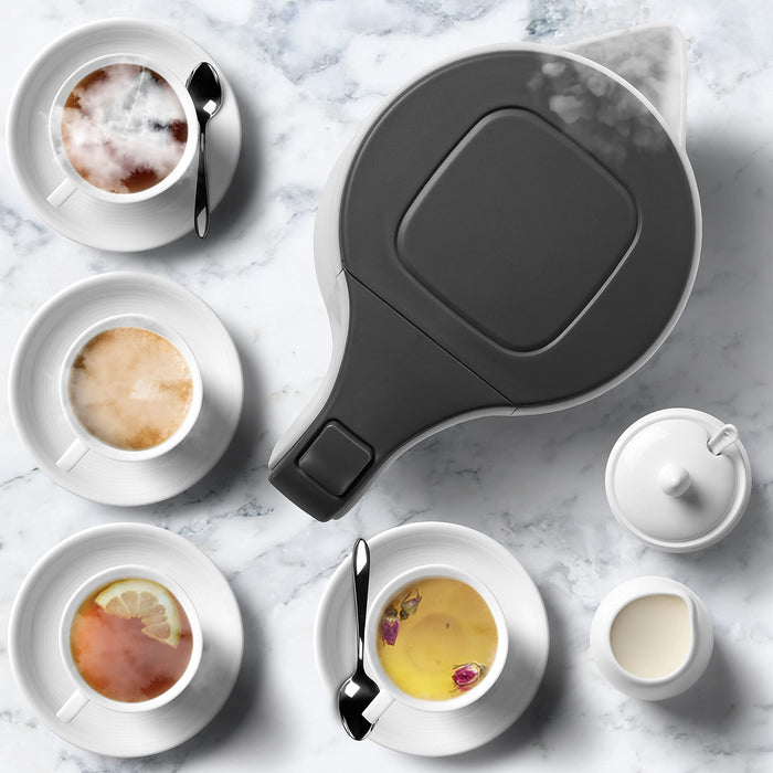 Duronic Electric Kettle EK17 WE Cordless Kettles Hot Water Boiler Electrical Heating with Fast Boil Dry Protection Quiet Electronic Kitchen Kettle for Boiling Water Tea Coffee Hot Chocolate Soup - White