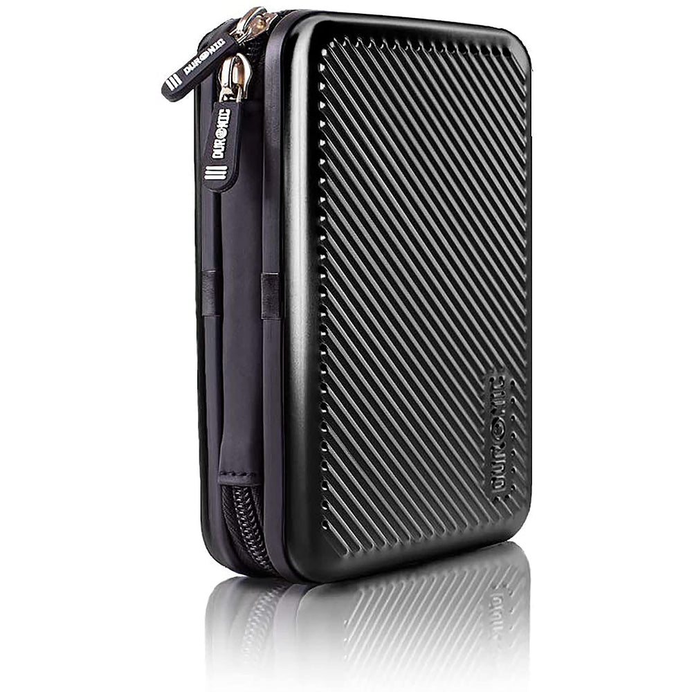 Duronic Hard Drive Case HDC3 /BK, Black EVA Travel Case for Charger Adapter Power Bank SSD Storage Pouch for Seagate, WD, UnionSine, Toshiba, Sandisk, Samsung Drives 500GB to 5TB