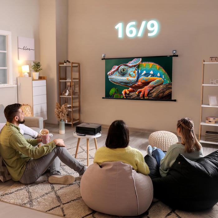 Duronic Bar Projector Screen BPS50 / 169 Wall Mountable 50” Projection Screens for Home Office School Matte White Movie Screen with 16:9 Aspect Ratio for Movie Nights Home Cinemas Office Presentations