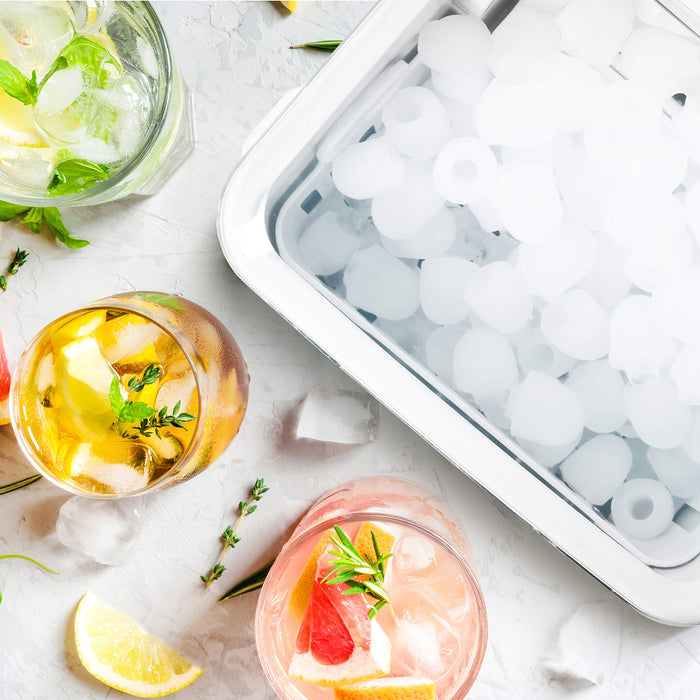 Duronic Ice Maker ICM120, Fast Clear Ice Maker Machine with 7-Min Cycle, Portable Automatic Ice Cube Maker with Ice Scoop & Basket for Home, Office, Bar, BBQ Party, RV 12KG in 24H Self-Cleaning - White