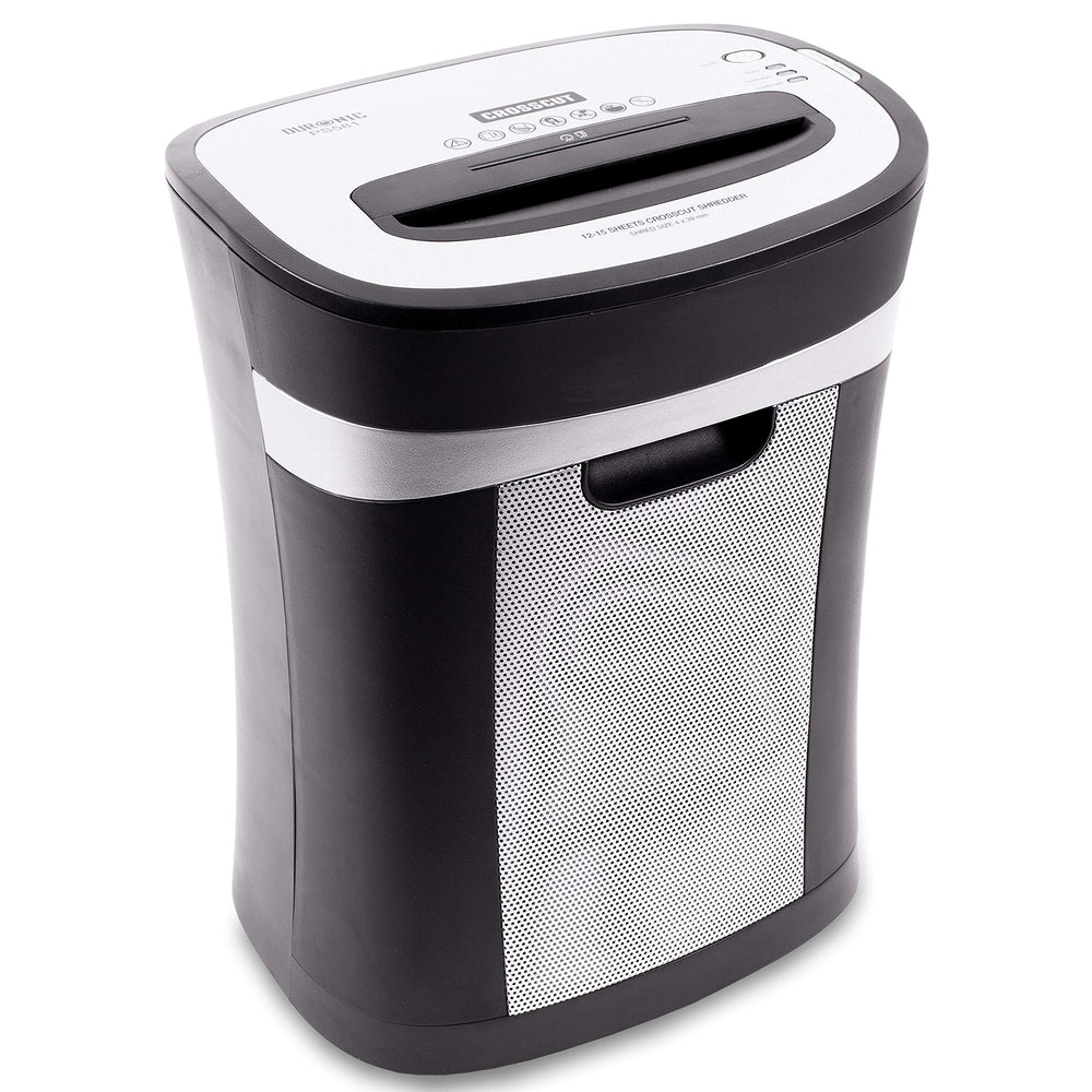 Duronic 15 Sheet XXL Cross Cut Paper Shredder PS581 Extra Large Electric Paper Shredders for Home Office Heavy Duty Shredder with 31L Pull Out Bin Shred CD Card Mail Staple & Clips