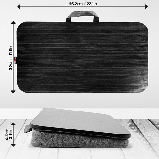 Duronic Laptop Tray with Cushion DML412 Ergonomic Lap Desk Cushioned Lap Trays with Handles Portable Laptop Desk Riser Stand for Home Office Work Bed Gaming