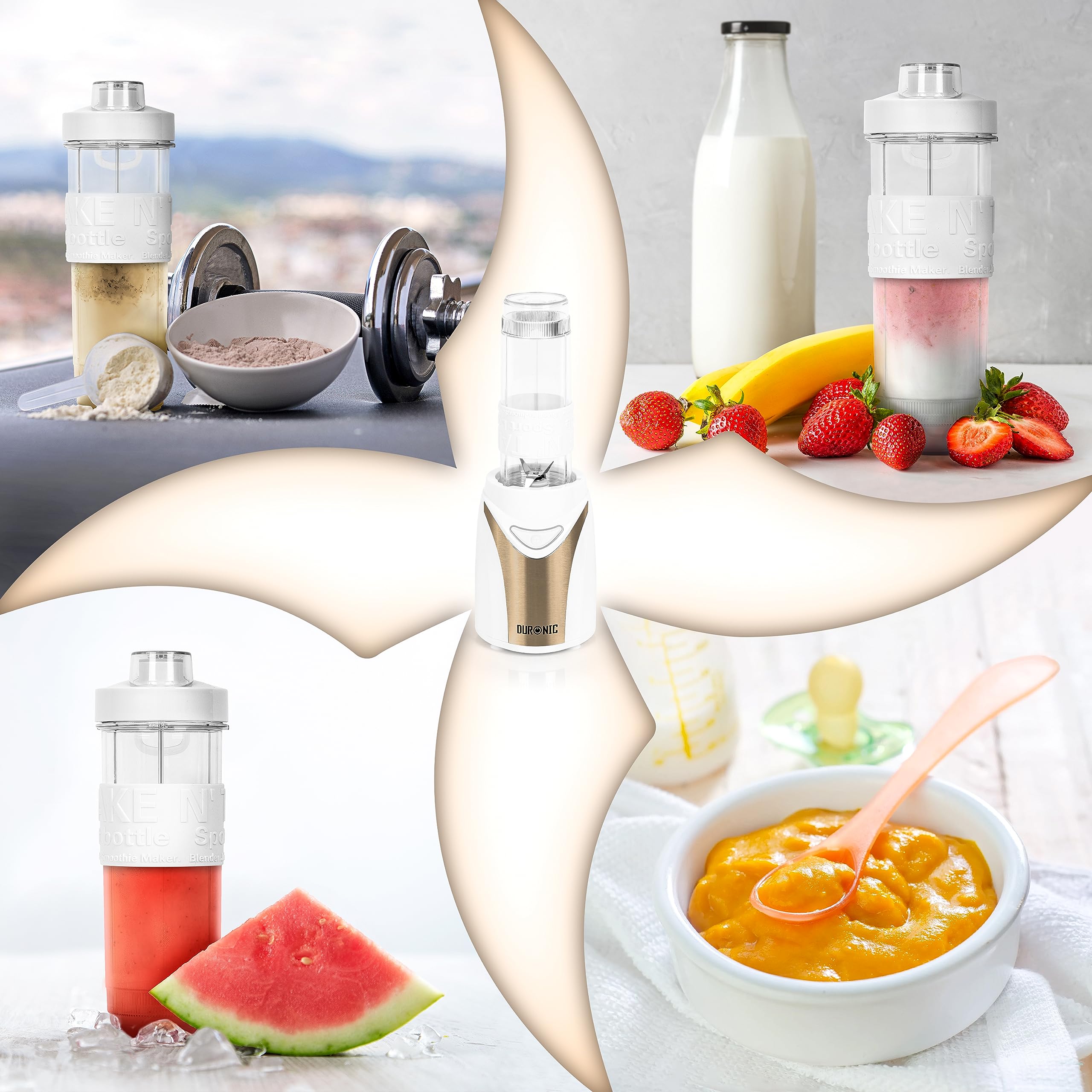 Duronic BL540 portable blender for various uses such as protein shakes, smoothies, milkshakes, juices, baby food