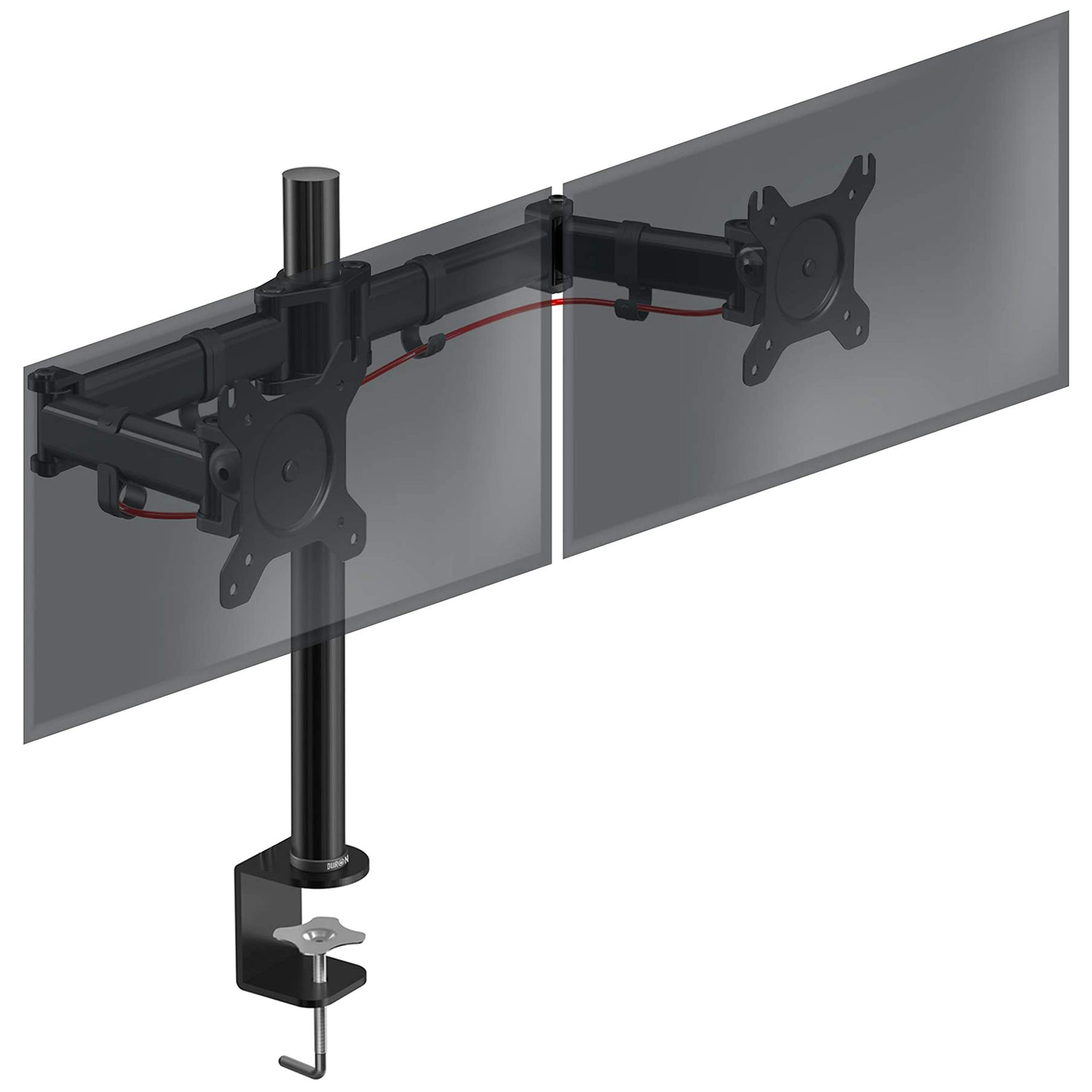 Duronic DM252 BK computer monitor arms for two computer monitors compatible with Dell, Philips, Samsung