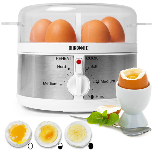 Duronic EB35 WE white electric egg boiler 7 egg cooker for breakfast, lunch, dinner. snack