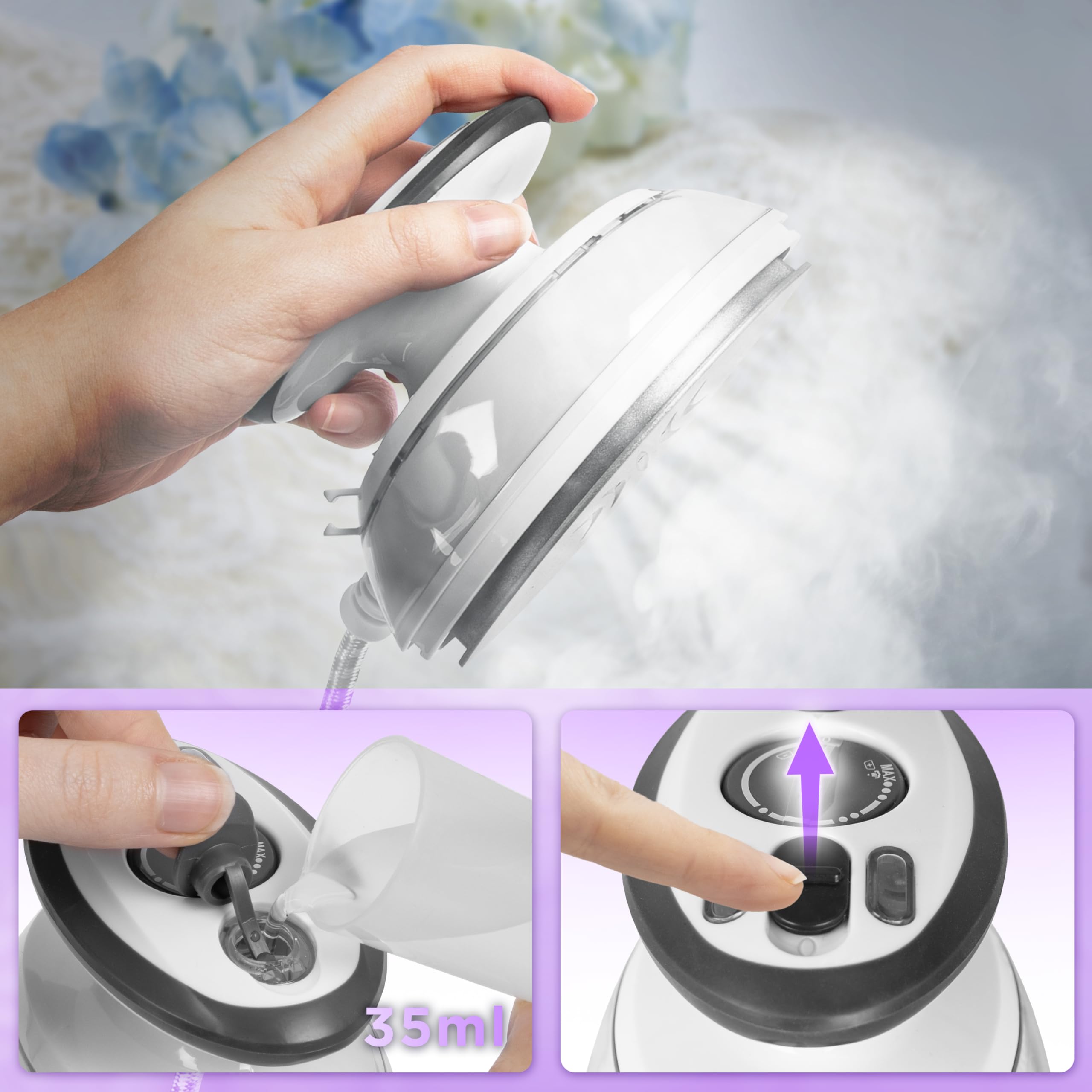 Duronic SI3 WE portable iron with steam burst control, temperature settings and dual voltage for global use