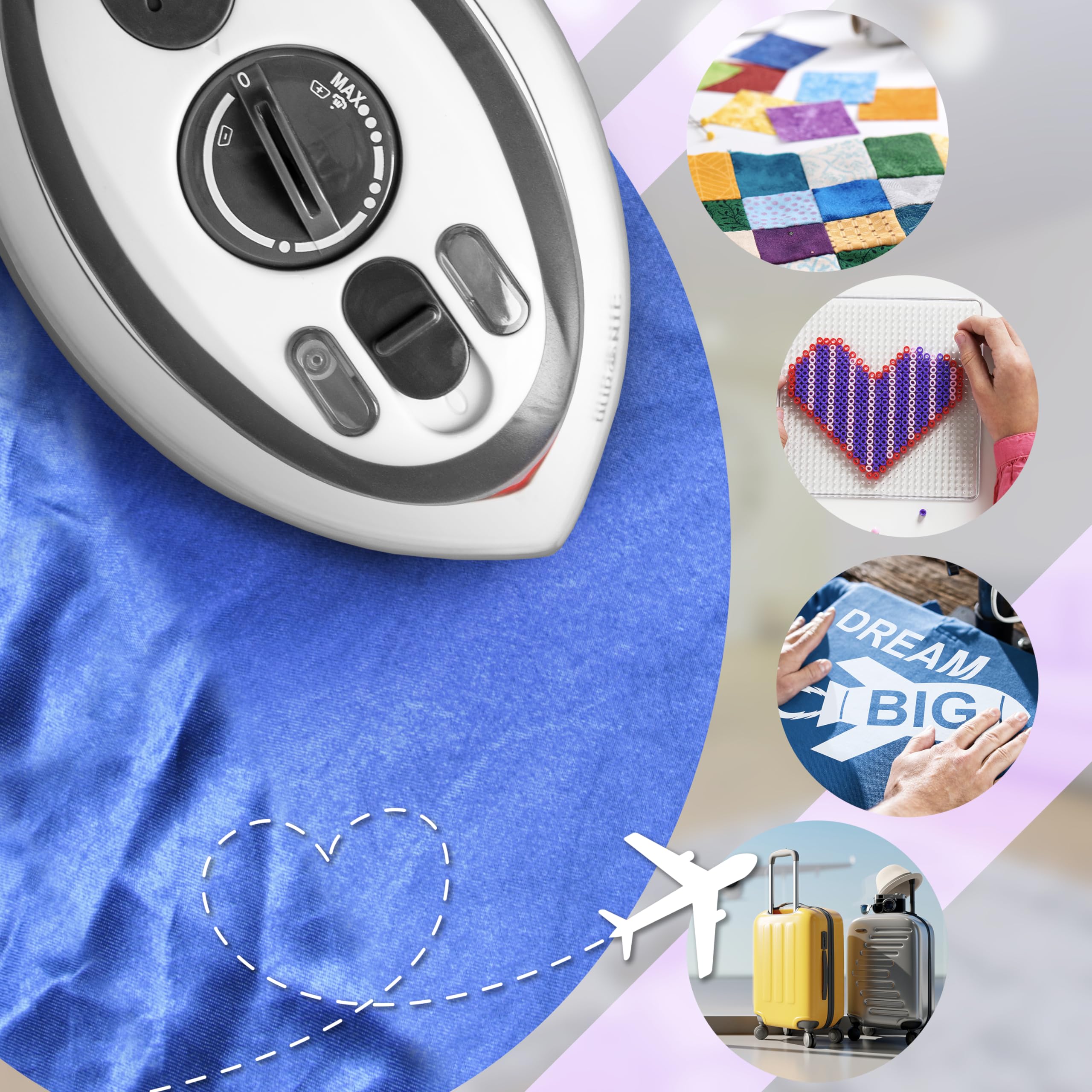 Duronic SI3 WE traveling iron with dual voltage to use anywhere, holidays, patchwork, clothing, applique