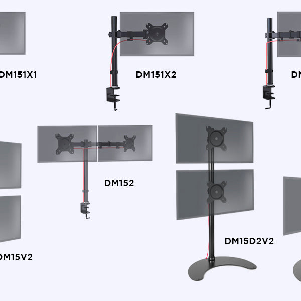 Desk mount monitor arm stand riser range