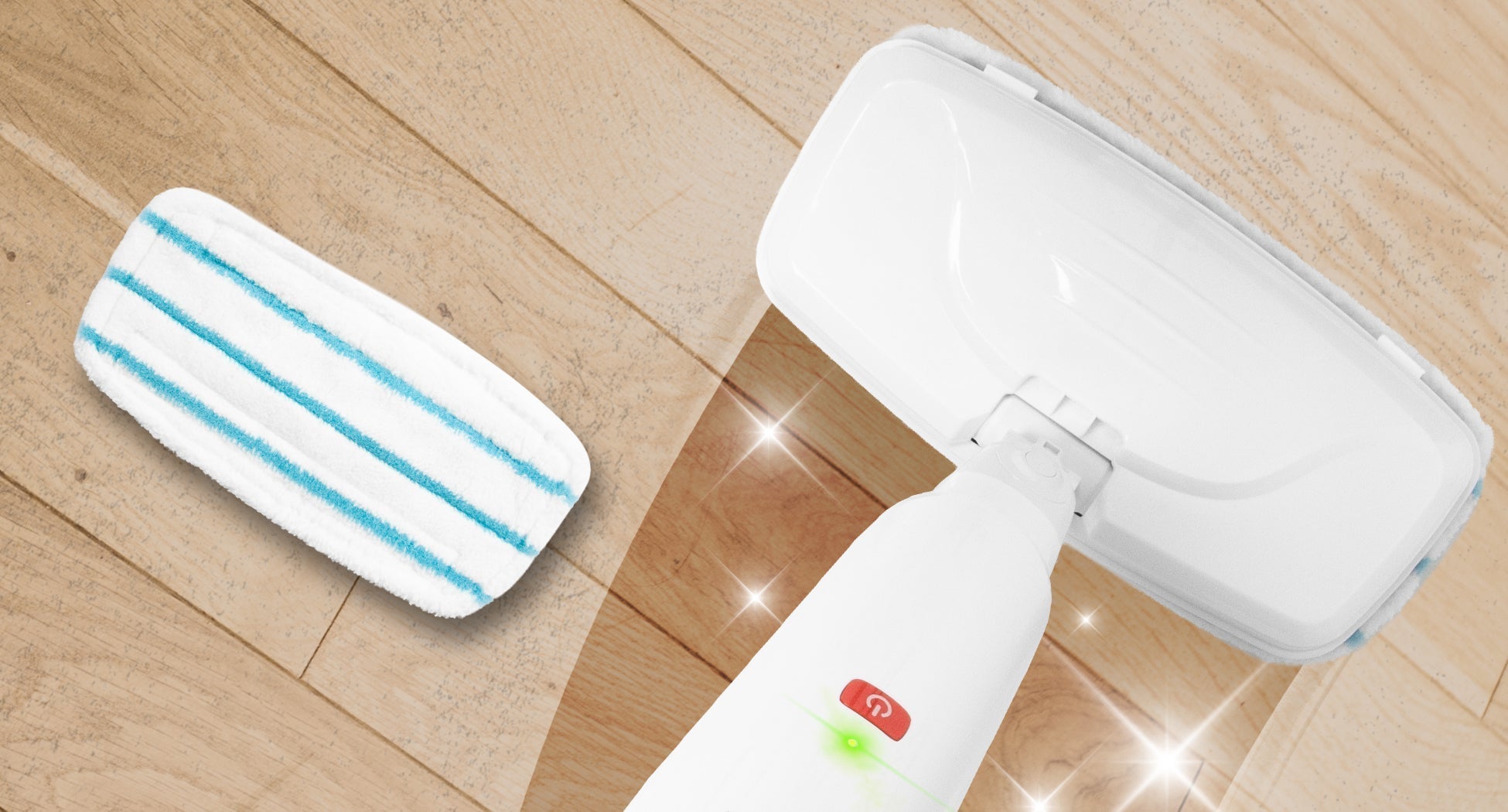 Duronic STM15 white steam mop steam cleaning laminate floor