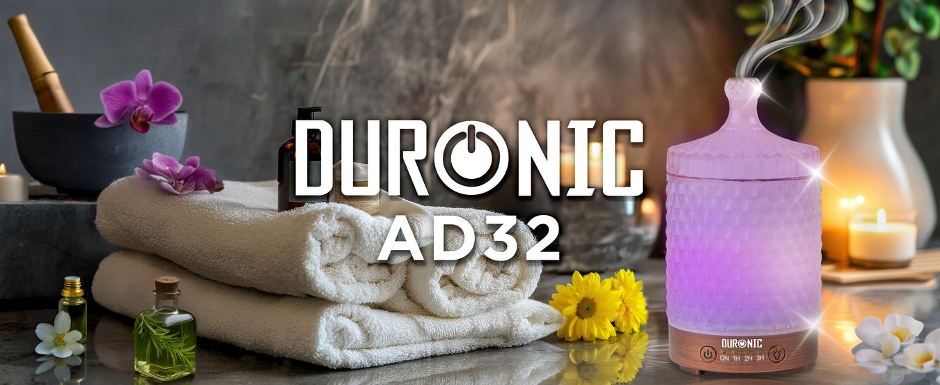Duronic electric aroma diffuser essential oil diffusers for home, office, bedroom spa for relaxation, sleep