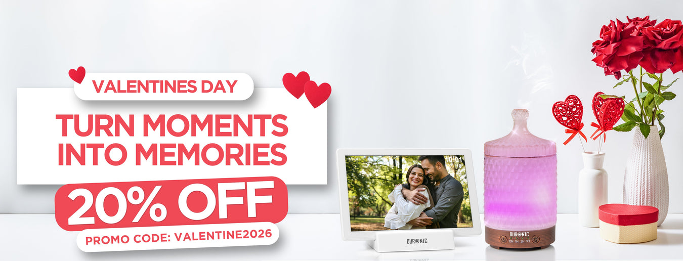 Valentines Day 2026 featuring Duronic products including the aroma diffuser