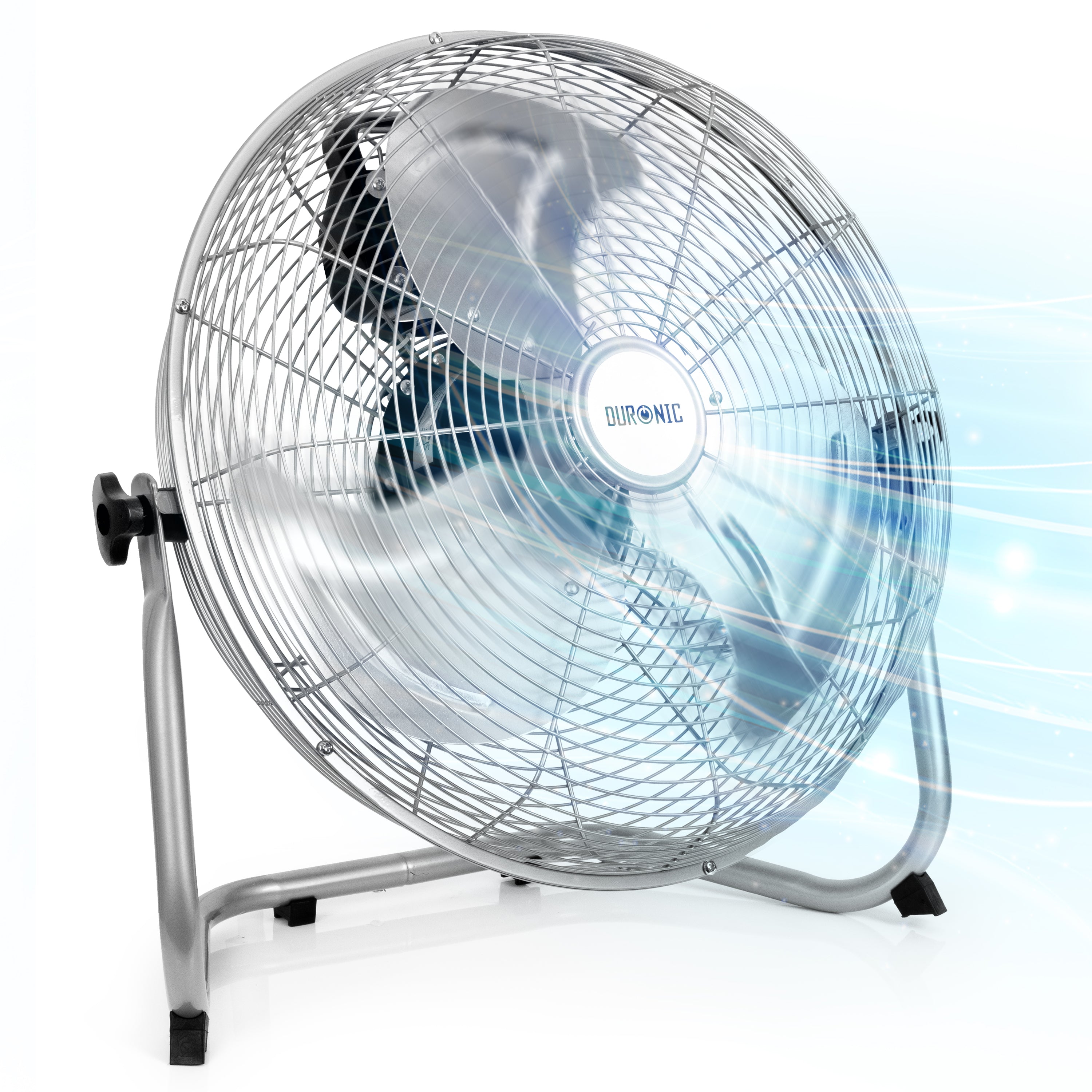 Duronic Floor Fan FN16 Chrome high velocity Air Cooler Fan 75W Industrial Grade Motor with 4 Speeds and 5 Chrome Blades Ideal for Home, Gym, Office