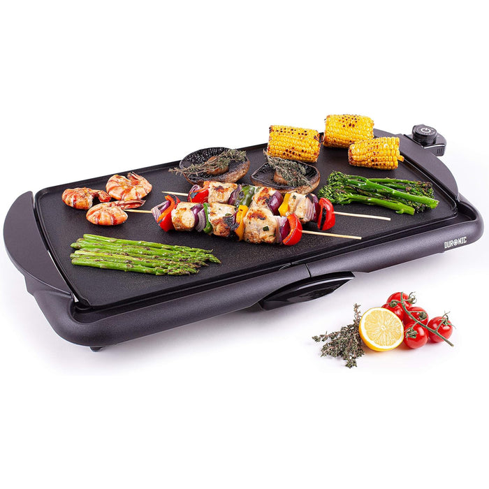 Duronic GP20 Teppanyaki Grill Electric BBQ Grill Indoor BBQ Grilling for Party Teppanyaki Grills Indoor Barbecue Grills Electric Griddle Hot Plate Large Non-Stick Table Top Grilling Easy Clean 52x27cm