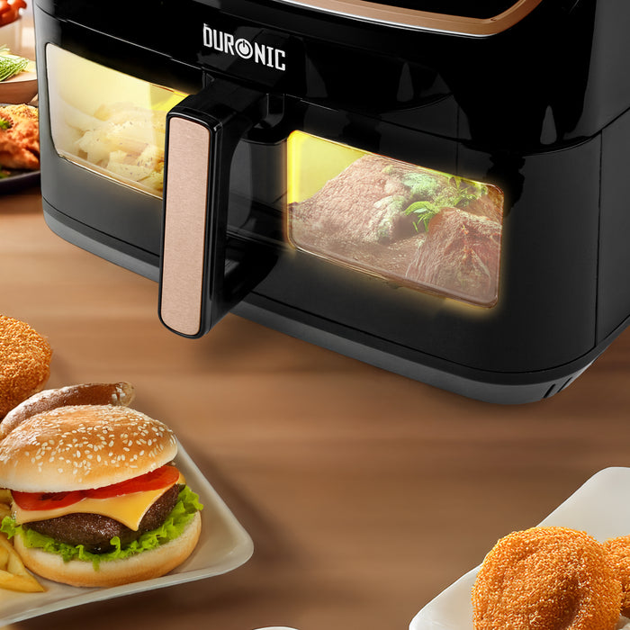 Duronic Large Drawer AFD1 BG Large Drawer ONLY, 10L Drawer Specifically for The Duronic AF24 Air Fryer, One Big Sync Cook Cooking Tray for Dual Zone Air Fryer Black Gold