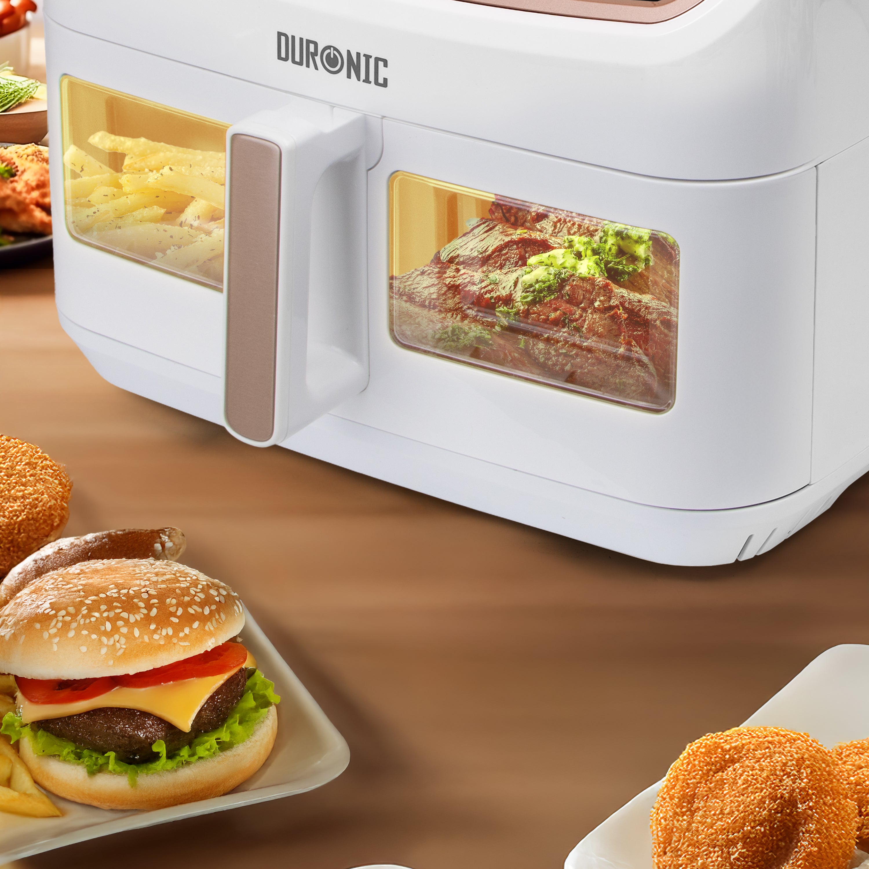 (LARGE DRAWER ONLY) Duronic Large Drawer AFD1 WE 2024 VERSION ONWARDS, 10L Drawer Specifically for the Duronic AF24 Air Fryer, One Big Sync Cook Cooking Tray for Dual Zone Air Fryer White