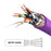 Duronic Ethernet Cable 0.5M High Speed CAT 8 Patch Network Shielded Lead 2GHz / 2000MHz / 40 Gigabit, CAT8 SFTP Wire, Snagless RJ45 Super-Fast Data - Purple