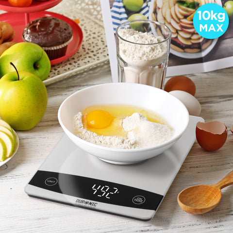 Duronic Digital Kitchen Scales KS1009 Electronic Kitchen Scale Weighing Measuring Baking Scale for Office School Cooking Baking Postal Pet Food Measurement Baker Weight Scale, with Tare LCD Display
