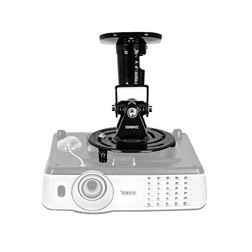 Duronic Projector Mount Stand for Ceiling or Wall Bracket PB02XL | 10kg Capacity | Extendable Universal Adjustable Clamp | Tile Swivel Rotate | Black