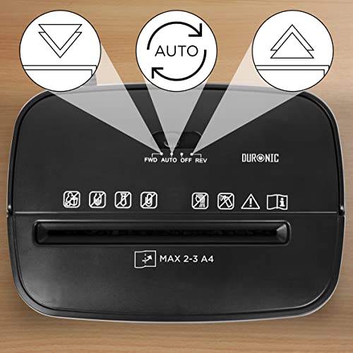 Duronic Mini Desktop Paper Shredder PS285 | Micro Cross Cut Electric Office Desk Shredder | 3x A4 Folded Sheets at a Time | GDPR Compliant: Protects Against Data Theft | 5L Litre Bin