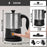 Duronic MF300 Electric Milk Frother - 550W, 225ml/375ml Stainless Steel Milk Frother Jug, Electric steamer for beverages - Barista-Style Frothing for Coffee & Hot Chocolate - Black/Silver