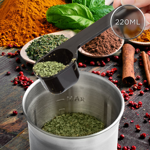 Duronic CG155 Electric Coffee Grinder, 220ml Wet & Dry Spice Mill, Brown, Fast One-Touch Grinding with Dry and Wet cups for Coffee, Spices, Nuts, Seeds, Pastes and Sauces, 150W