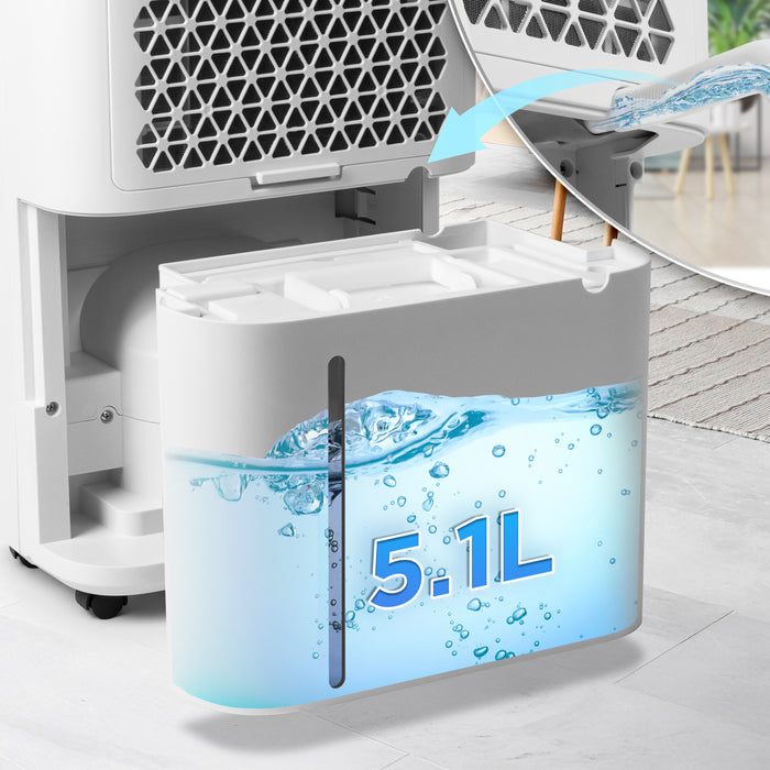 Duronic DH201 Dehumidifier 20L Air Dehumidifier for Dust Allergies Asthma & Damp Mould 440W Quiet Home Dehumidifiers with 5.1L Tank, Child Lock, Timer & Clothes Drying for Utility Bedrooms & Offices