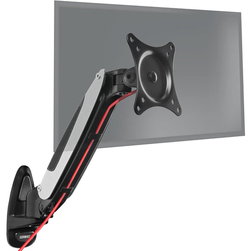 Duronic Monitor Arm Wall Mount DM65W1X1 | Bracket for Single PC Computer Screen | Aluminium | For One 15”-27” LED LCD TV Television | VESA 75/100 Fixing | Tilt +85°/-90°, Swivel 180°, Rotate 360°