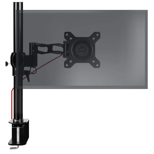 Duronic Single Monitor Arm Stand DM351X2 | Single PC Desk Mount | BLACK | Aluminium | Adjustable | For One 13-27 LED LCD Screen | VESA 75/100 | 10kg Capacity | Tilt +15°/-15°,Swivel 180°,Rotate 360°