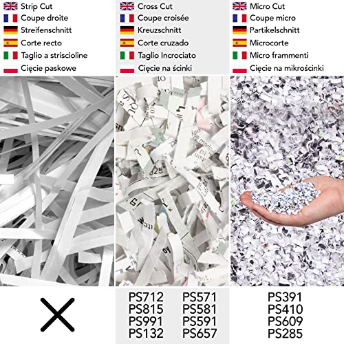 Duronic Cross Cut Paper Shredder PS132 Mini Personal Data Shredders, 3 Sheet Home Office Shredding Machine for Private Documents, Privacy & Security