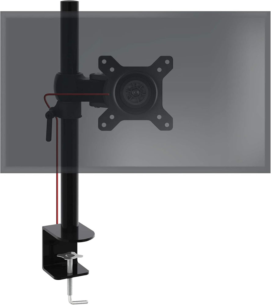 Duronic Monitor Arm Single DM351X1, Single Monitor Arm Stand for One 13-27” PC Screen, Monitor Stand with VESA 75 100, Desk Monitor Mount with 10kg Capacity for Home Office Work