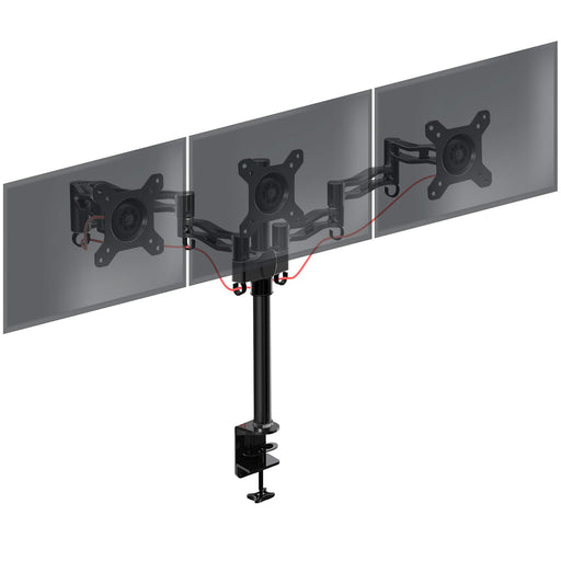 Duronic Monitor Arm Stand DM353 | Triple PC Desk Mount | Aluminium | Height Adjustable | For Three 13-22 LED LCD Screens | VESA 75/100 | 8kg Per Screen | Tilt +15°/-15°,Swivel 180°,Rotate 360°