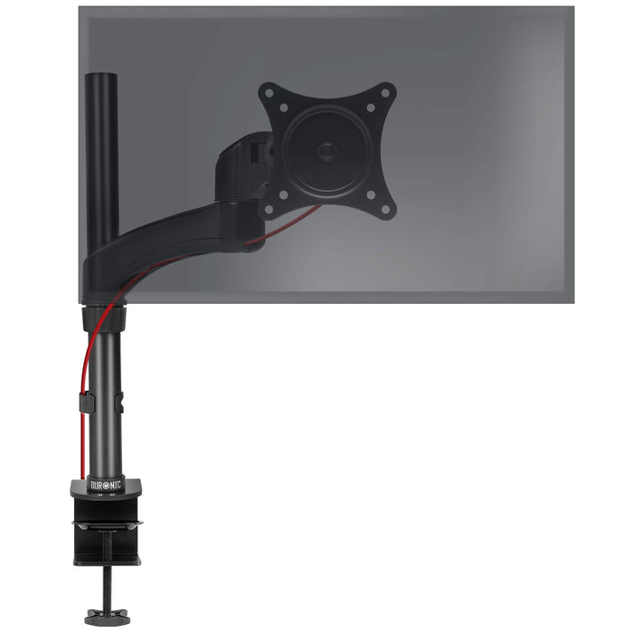Duronic Monitor Arm Stand DM451X2 | Single PC Desk Mount | Aluminium | Height Adjustable | For One 13-27 LED LCD Screen | VESA 75/100 | 13kg Per Screen | Tilt -90°/-45°, Rotate 360°