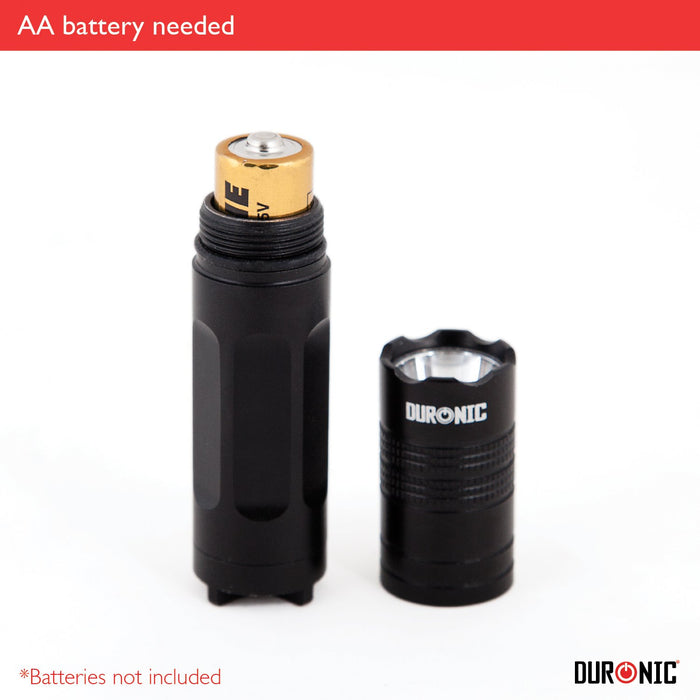Duronic LED Torch Flashlight Super Bright RFL131AA Compact Charger Cable with UK EU & US Plug Adapters [Energy Class A]